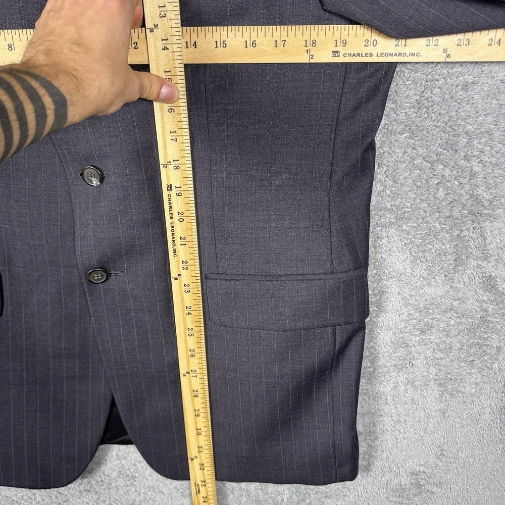 Ralph Lauren Suit Men 41R 34x30 2 Piece Cuff Wool Pinstripe Blazer Slacks